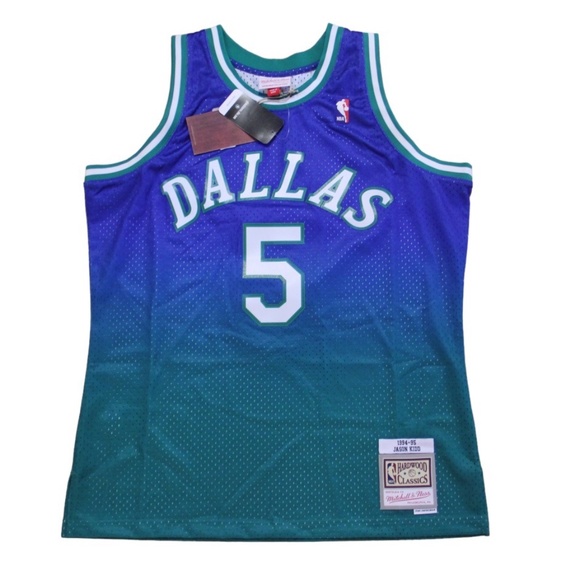 Mitchell & Ness Other - Jason Kidd Green/Navy Dallas Mavericks 1994/95 Hardwood Classics Fadeaway Jersey